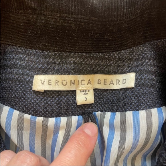 $678 VERONICA BEARD Gia Plaid Peak Lapel Dickey Jacket Blazer Blue/Navy size 8 - Picture 5 of 12